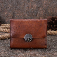 Vintage Womens Leather Small Trifold Wallets Billfold Wallet Purse for Ladies