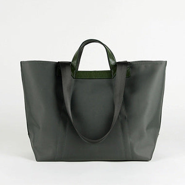 Green Womens Nylon Handbag Totes Green Womens Nylon Leather Shoulder Tote Purse for Ladies