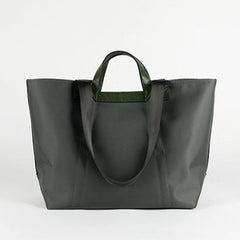 Green Womens Nylon Handbag Totes Green Womens Nylon Leather Shoulder Tote Purse for Ladies