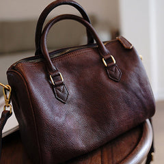 Fashion Leather Boston Handbag Trendy Women Coffee Boston Crossbody Purse for Women