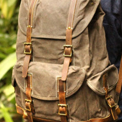 Waxed Canvas Backpack Waxed Cotton Backpack Large Canvas And Leather Backpack