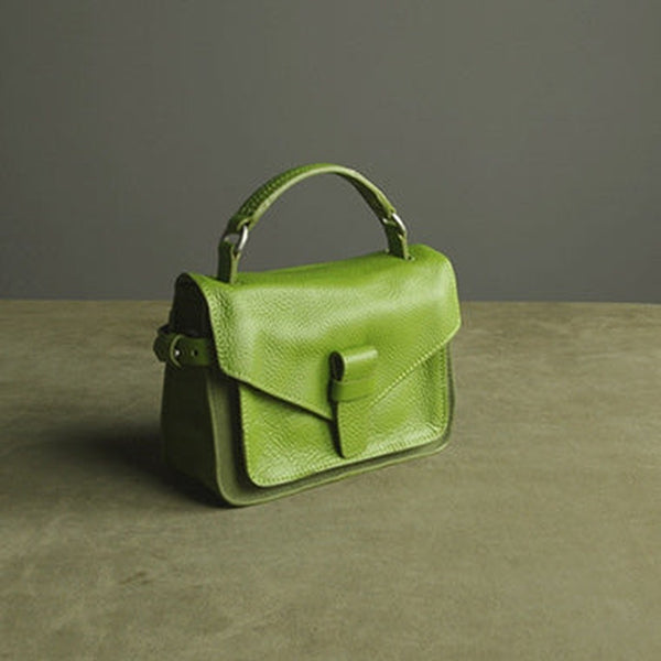 Cute Green Mini Leather Womens Satchel Handbag Small Satchel Shoulder Bag Small Satchel Bag for Women