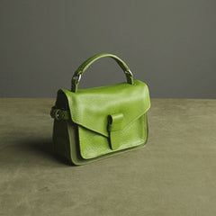 Cute Green Mini Leather Womens Satchel Handbag Small Satchel Shoulder Bag Small Satchel Bag for Women