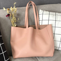 Fashion Womens Pink Leather Tote Bags Pink Shoulder Tote Bags Handbags Totes For Women