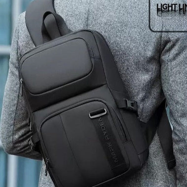 Oxford Fabric Black Large Sling Bag For Men Waterproof Business Sling Bag For Big Men
