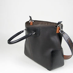 Classic Large Womens Coffee Leather Work Handbag Purse Leather Shoulder Purse Bag for Ladies