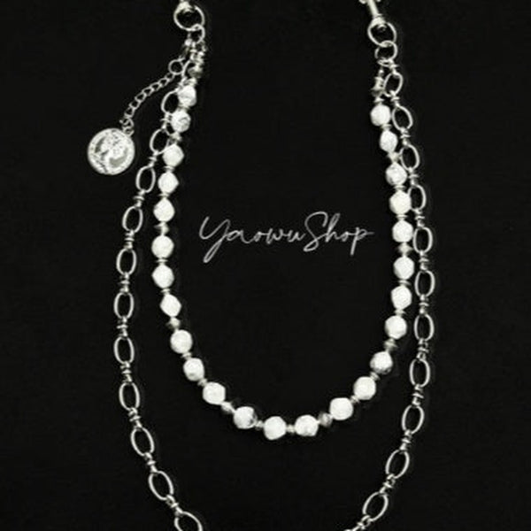 Beaded Wallet Chain Womens White Stone Wallet Chain Double Jean Chain