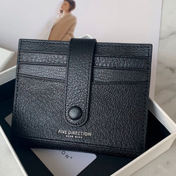 Minimalist Women Black SheepSkin Slim Card Holder Card Wallets Slim Card Holders Credit Card Holder For Women