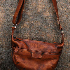 Brown Leather Womens Saddle Shoulder Bags Saddle Vintage Crossbody Purse for Women