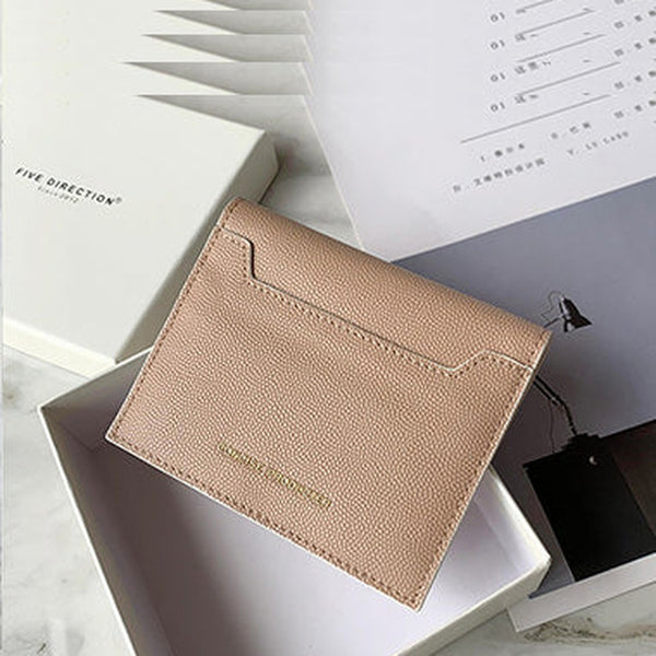 Cute Women Light Khaki Leather Card Holders Slim Card Wallet Card Holder Wallet For Women