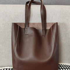Fashion Womens Coffee Leather Oversize Tote Bags Coffee Shoulder Tote Bag Handbag Tote For Women
