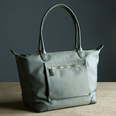 Womens Dark Gray Nylon Shoulder Tote Large Dark Gray Nylon Handbag Purse for Ladies