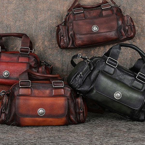 Handmade Leather Womens Vintage Handbag Best Shoulder Bags Vintage Crossbody Purses for Ladies