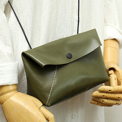 Cute LEATHER Mini Side Bag Green Handmade WOMEN Crossbody BAG Phone Purse FOR WOMEN