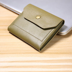 Cute Women Green Leather Billfold Card Wallet Coin Wallets Mini Change Wallets For Women