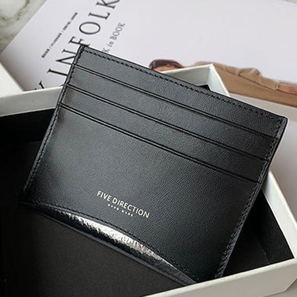 Women Black Leather Card Holders Small Card Wallet Minimalist Credit Card Holder For Women