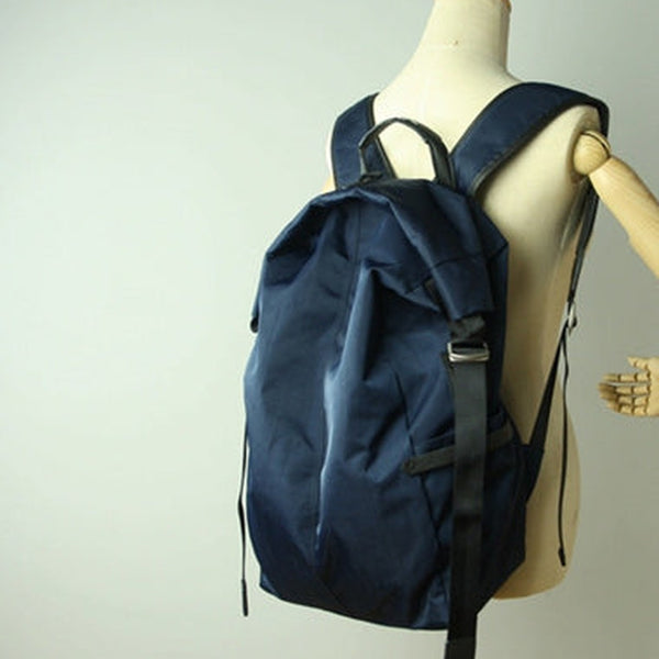 Womens Nylon Large Backpack Purse Navy Nylon Travel Backpack School Rucksack for Ladies
