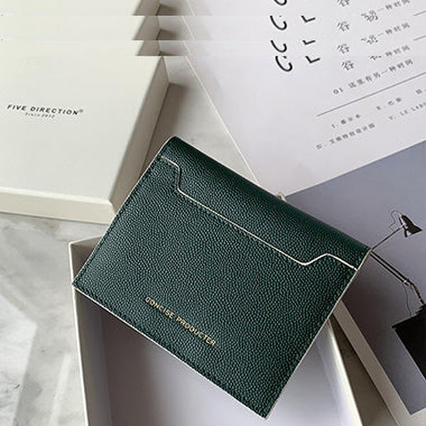 Cute Women Dark Green Leather Card Holders Slim Card Wallet Card Holder Wallet For Women
