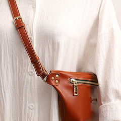 Women Brown LEATHER Sling Bag Cute Side Bag WOMEN SHOULDER BAG Small Crossbody Purse FOR WOMEN