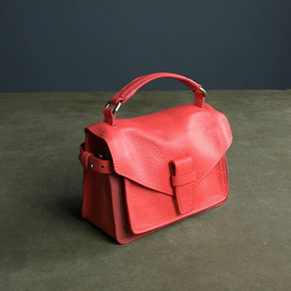 Cute Pink Red Mini Leather Womens Satchel Handbag Small Satchel Shoulder Bag Small Satchel Bag for Women