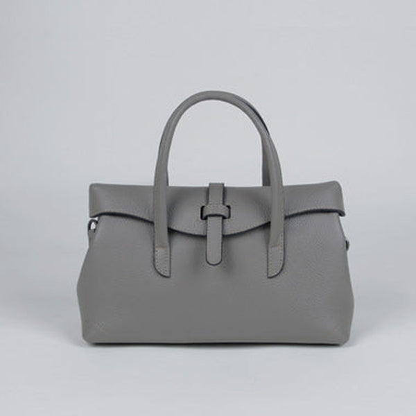 Womens Gray Work Leather Handbag Purse Leather Gray Work Shoulder Bag Handbag Purse for Ladies