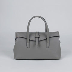 Womens Gray Work Leather Handbag Purse Leather Gray Work Shoulder Bag Handbag Purse for Ladies