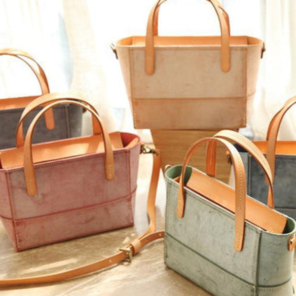 Vintage Womens Leather Handbag Tote Purse Tote Handmade Shopper Side Tote Bag for Men