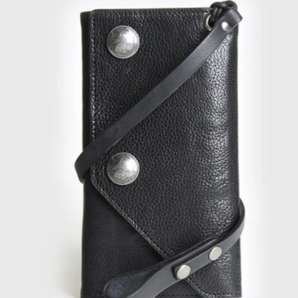 Black Biker Chain Wallet Leather Wallet With Chain Mens Leather Chain Wallet for Men