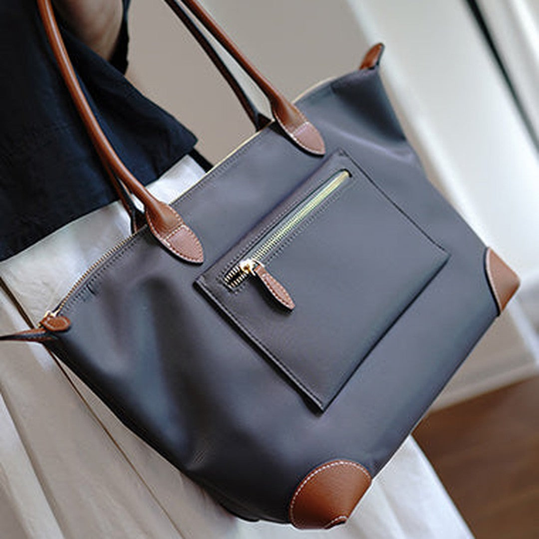 Gray Womens Nylon Handbag Womens Nylon Shoulder Handbag Nylon Onthego Purse for Ladies