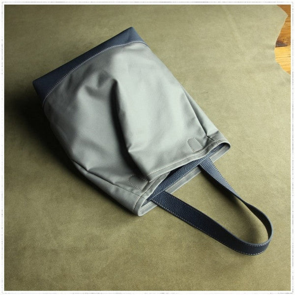 Womens Blue Nylon Shoulder Tote Bags Best Nylon Tote Handbag Shopper Bags Purse for Ladies