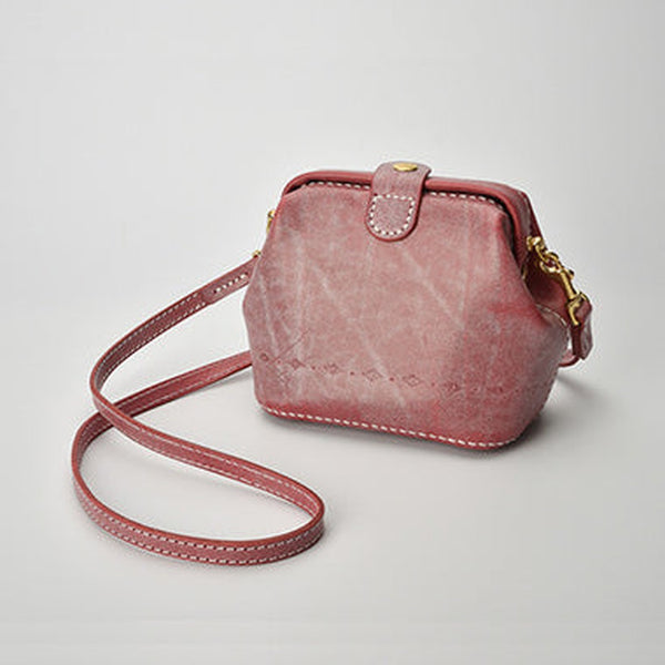 Handmade Womens Red Leather Small doctor Purse shoulder doctor bags for women