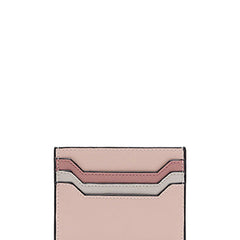 Cute Women Light Pink Leather Card Holder Contrast Color Card Wallet Card Holder Credit Card Holder For Women