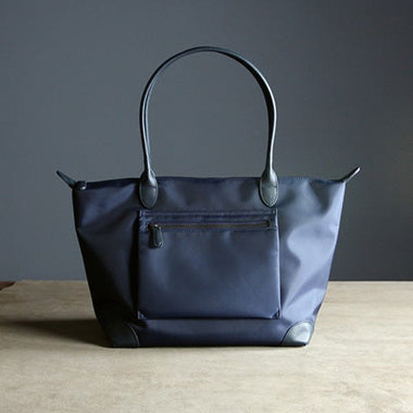 Womens Navy Nylon Shoulder Tote Large Dark Blue Nylon Handbag Purse for Ladies