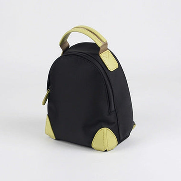 Womens Nylon Small Backpack Purse Black&Yellow Convertible Crossbody Bag Nylon Backpack Shoulder Bag for Ladies