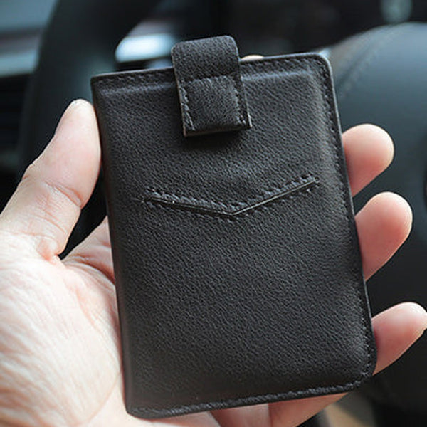 Slim Women Coffee Vertical Leather Card Wallet Minimalist Card Holder Wallet For Women