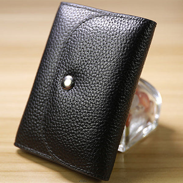 Cute Women Black Leather Change Wallet Coin Wallet Small Billfold Wallet For Women