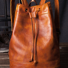 Handmade Leather satchel bag backpack women bag men shoulder bag brown
