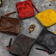 Vintage Leather Wallet Mens Zip Around Small Leather Zip Wallet Mens Wallets That Zip