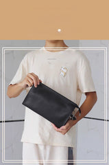Mens Black Leather Shoulder Bag
