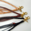 Handmade biker wallet chain leather braided Chain with brass belt Clip for wallet