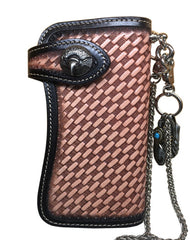 Cool Leather Tooled Eagle Biker Wallet Handmade Biker Chain Wallet for Men