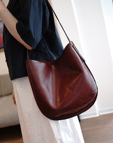 Vintage Coffee Leather Shoulder Tote Bag Women Crossbody Tote Purse for Women