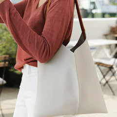 Stylish Unique Womens White Leather Tote Bag Purse Black Shoulder Bag Handbag Green Tote Purse For Women