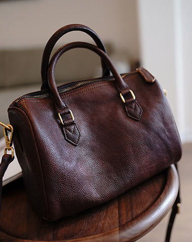 Brown Leather Boston Handbag Trendy Women Boston Crossbody Purse for Women MDR02681003