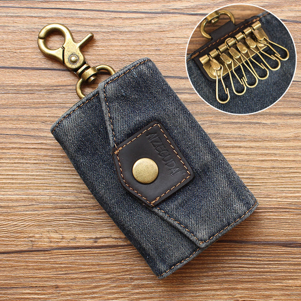 Cool Denim Mens Keys Wallet Denim Key - Back View