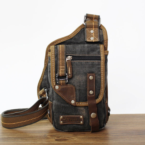 Denim Mens Small Shoulder Bag Sling bag - Back View