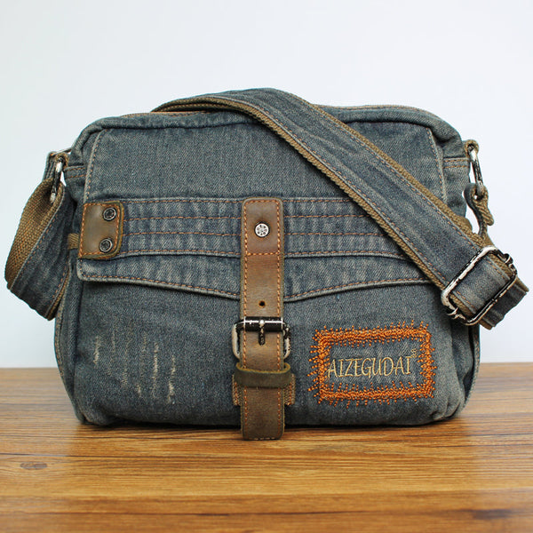 Blue Denim Small Messenger Bags Denim Small - Back View