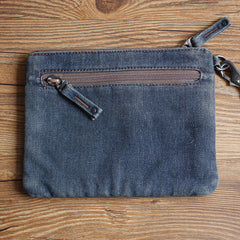 Vintage Denim Blue Womens Envelope Bag Clutch Denim Wristlet Bag Purse For Men