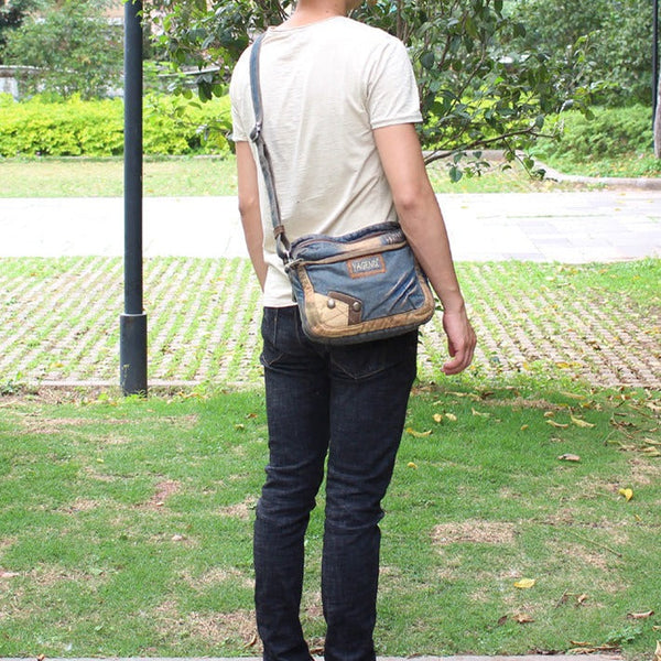 Denim Small Side Bag Mens Blue Denim - Back View