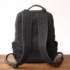 Vintage Denim Blue Mens Backpacks School Backpacks Blue Denim Laptop Backpack For Men